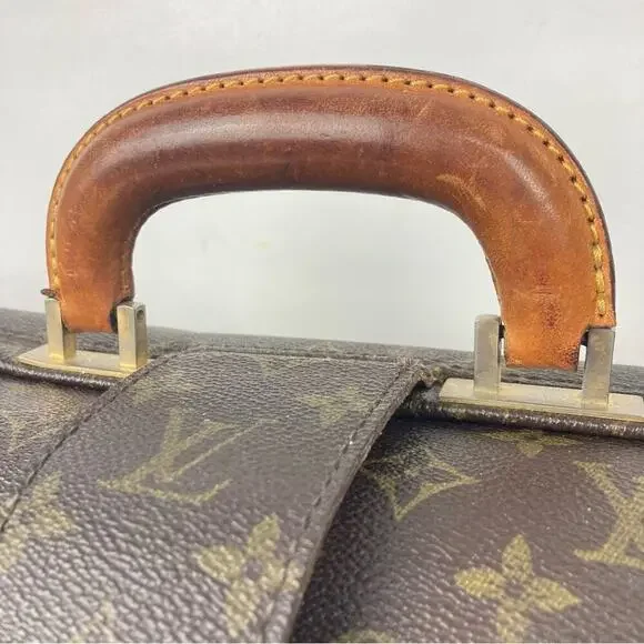 LOUIS VUITTON Monogram Serviette Fermoir Business Bag, Dr’s Briefcase Vintage - Picture 3 of 16